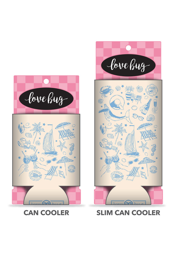 Beach Collage Can Cooler Can & Bottle Sleeves - Love Bug Apparel®