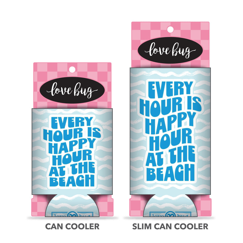 Happy Hour At The Beach Can Cooler Can & Bottle Sleeves - Love Bug Apparel®