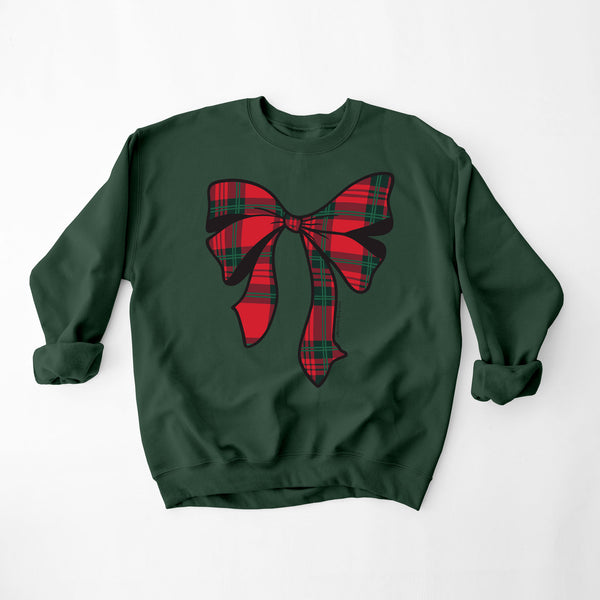 Youth Christmas Plaid Bow