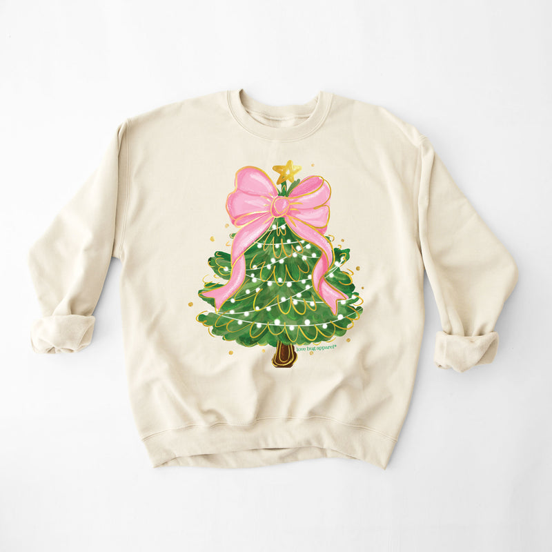 Pink Bow Tree Adult Sweatshirt