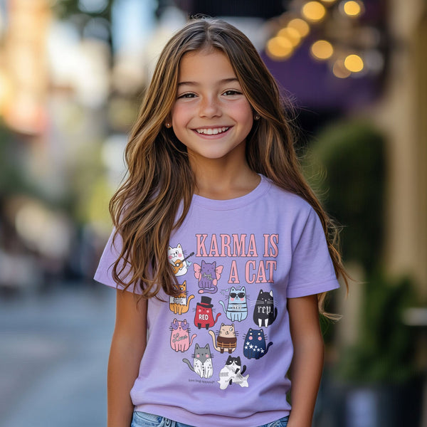 Karma Cat Grid Shirts & Tops - Love Bug Apparel®