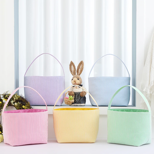 Seersucker Easter Baskets Handbags - Love Bug Apparel®
