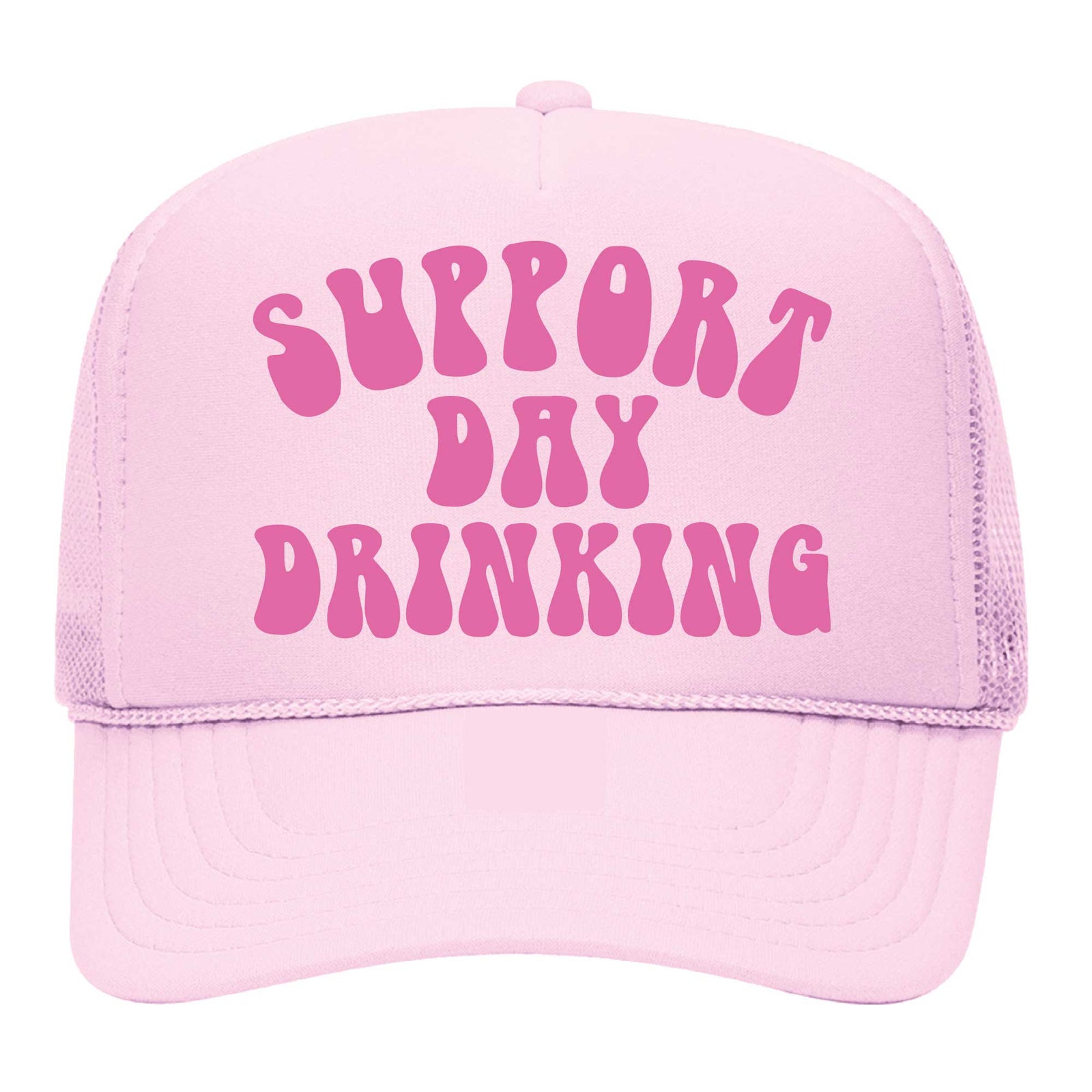 Day Drinking Trucker Hat Pink Teal Cactus Blossom Beads Adjustable Day Drinking Trucker Hat - Etsy main image 2