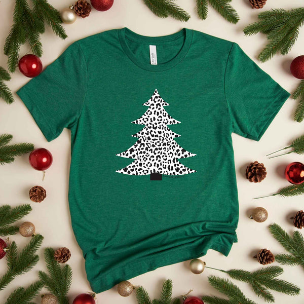 White Leopard Christmas Tree Shirts & Tops - Love Bug Apparel®
