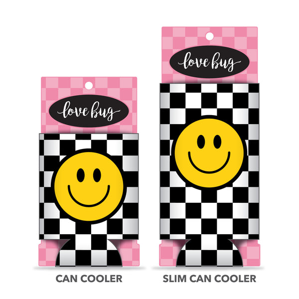 Checker Smile Can Coolers & Accessories - Love Bug Apparel®