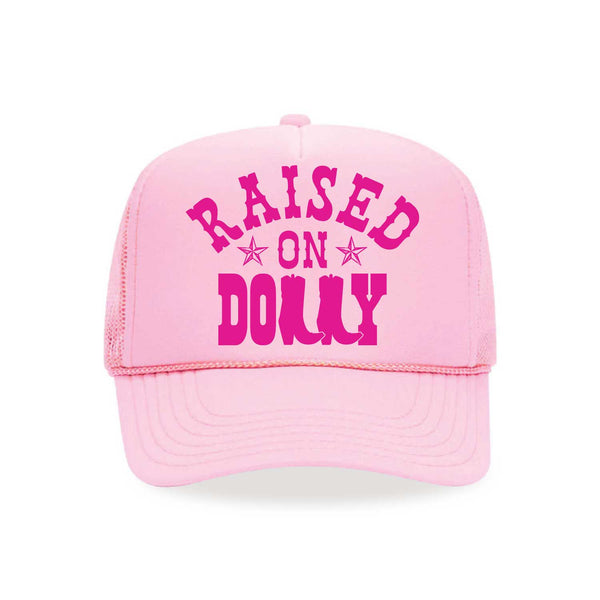 Raised On Dolly Pink Trucker Hat Apparel & Accessories - Love Bug Apparel®